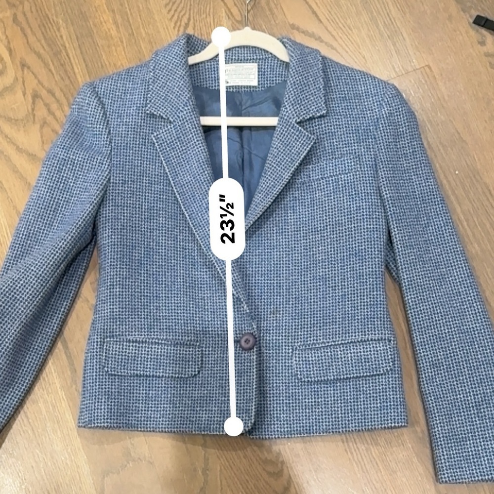Pendleton tweed Classic Blue Textured Blazer size 10 no size tag - Picture 12 of 12